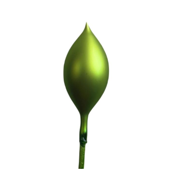 Sklenený fúkaný ornament svetlozelené púčiky