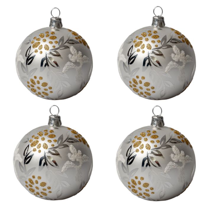 Sada vianočných dekorácií Secese Treasure Boxes - biela, 4 ks