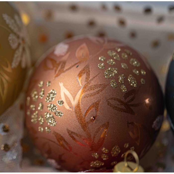 Sada vianočných dekorácií Secese Treasure Boxes - biela, 4 ks