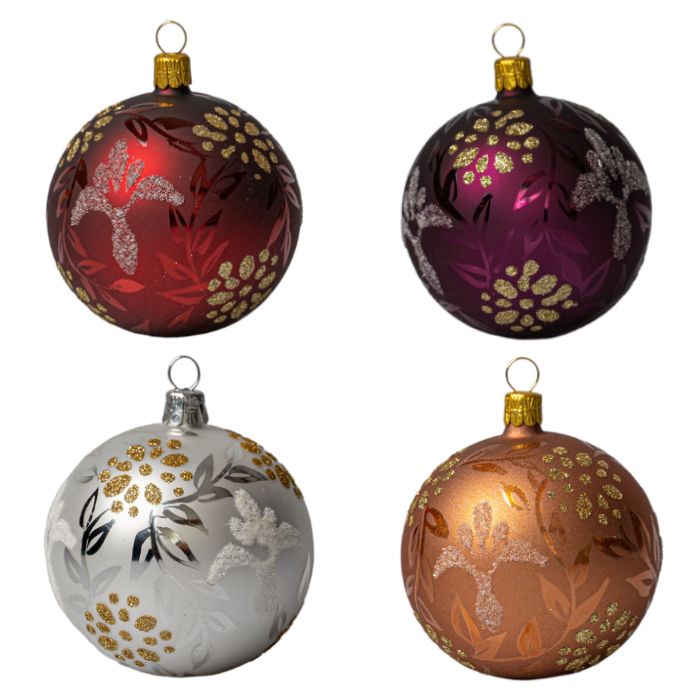 Sada vianočných ozdôb Secese flask of eight treasures, 4 ks