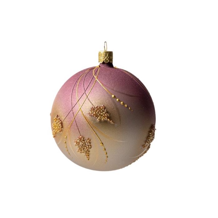 Vianočná ozdoba Secese s plodmi hojnosti ružová, 1 ks