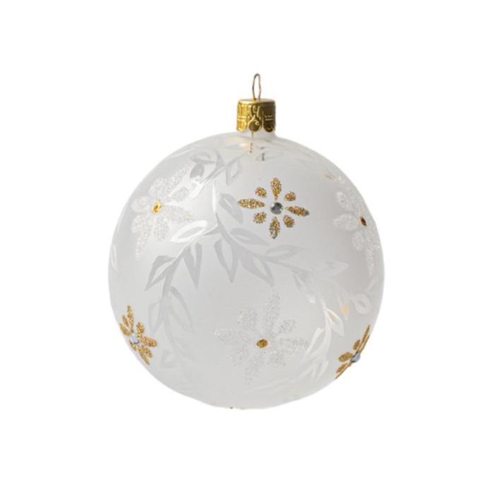 Vianočná ozdoba Secession - osem pokladov biela, 1 kus