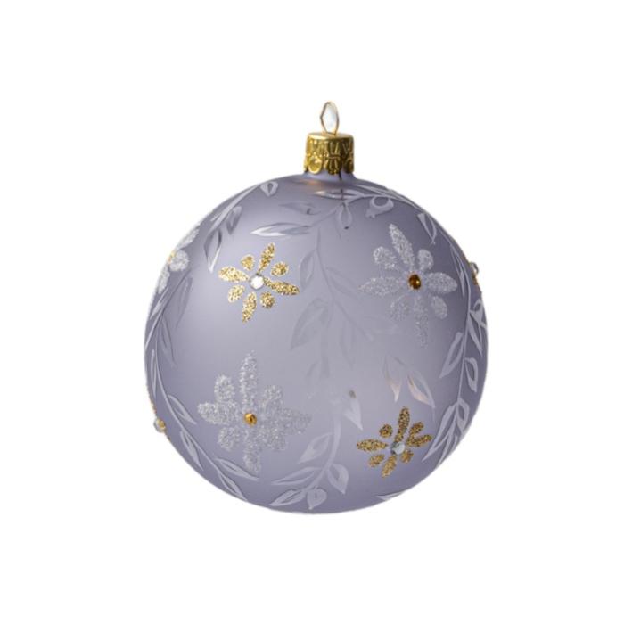 Vianočná ozdoba Secession - osem pokladov sivá priehľadná, 1 kus