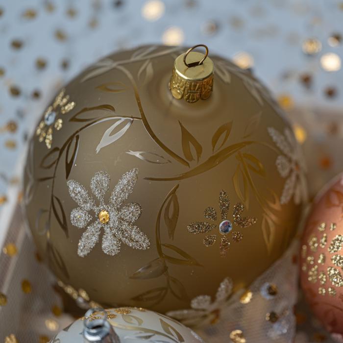 Vianočná ozdoba Secession - osem pokladov zlatých, 1 kus