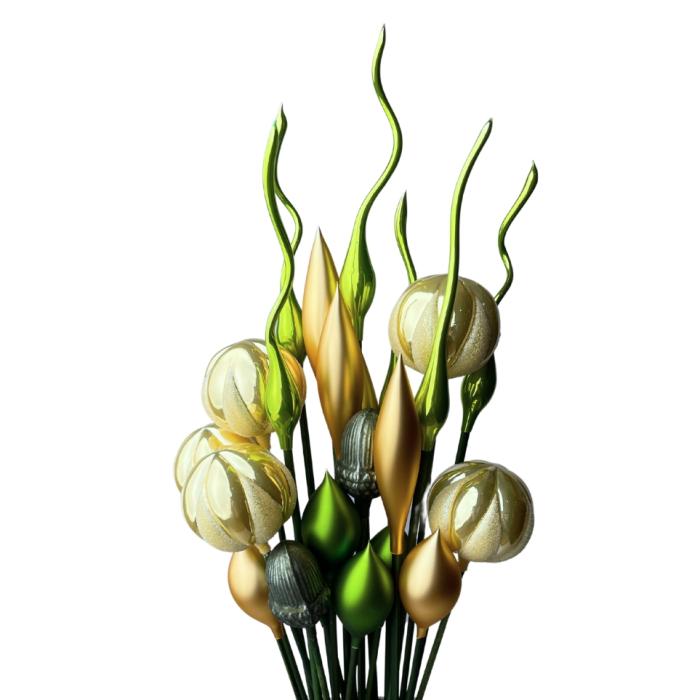 Sklenená kytica Magnólia a ľalia, 23 ks