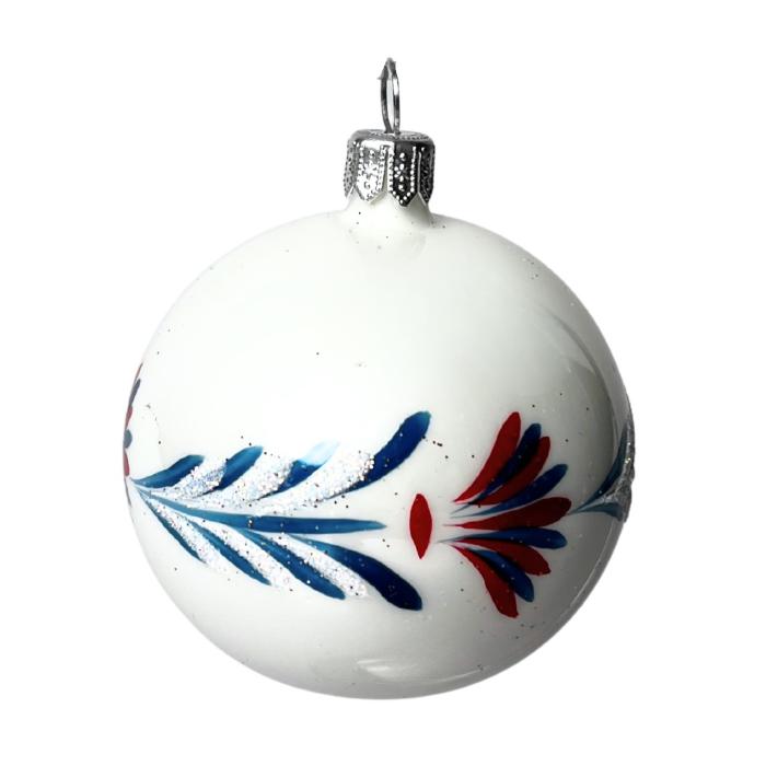 Sklenené vianočné ozdoby Domovina - Kvety, 4 ks