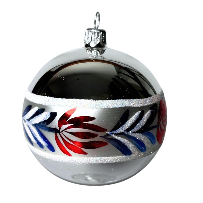 Sklenené vianočné ozdoby Domovina - Kvety, 4 ks