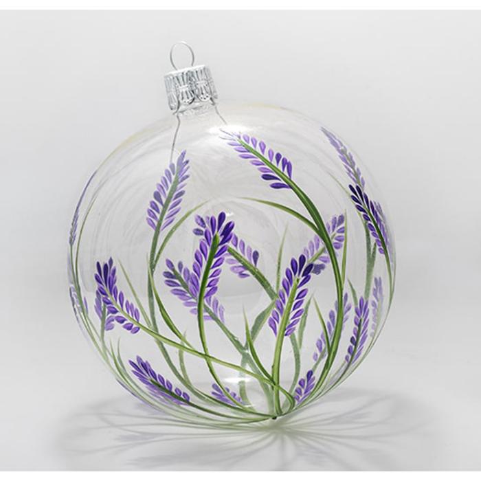 Sklenená fúkaná ozdoba levandule, 1 kus