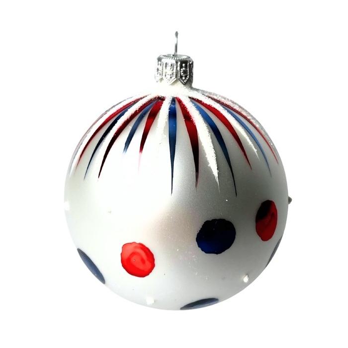 Sklenené vianočné ozdoby Domovina - Maky a bodky, 6 ks