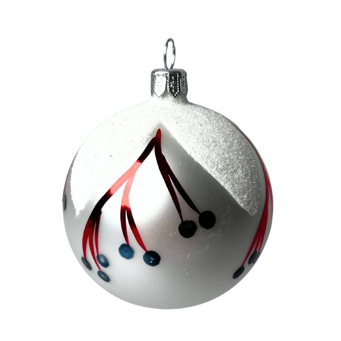 Sklenené vianočné ozdoby Domovina - Maky a bodky, 6 ks