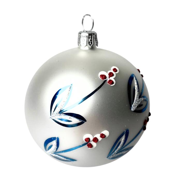 Sklenené vianočné ozdoby Domovina - Lipové stromčeky a maky, 12 ks