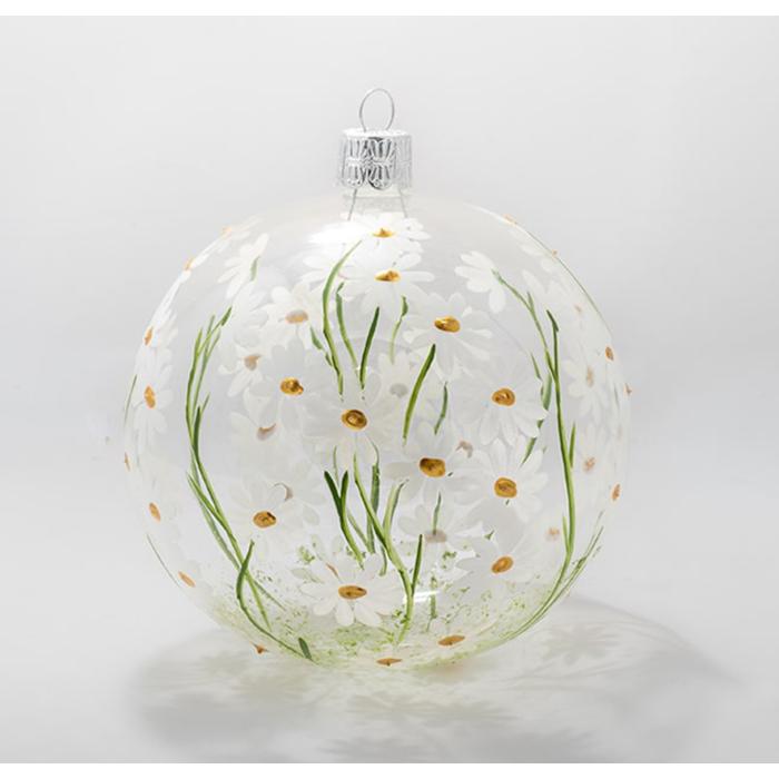 Sklenená fúkaná ozdoba sedmokrásky, 1 kus